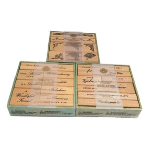 Anna  Griffin Wood Mount Rubber Stamps Lot 3 Box 26 Sentimental Phrases & Design